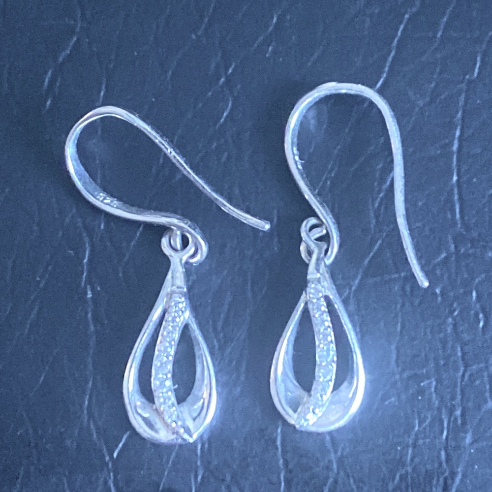 Pave Diamond Dangly Earrings